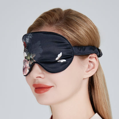 Silk Sleep Mask Black | Fleur Japonaise