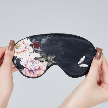 Silk Sleep Mask Black | Fleur Japonaise