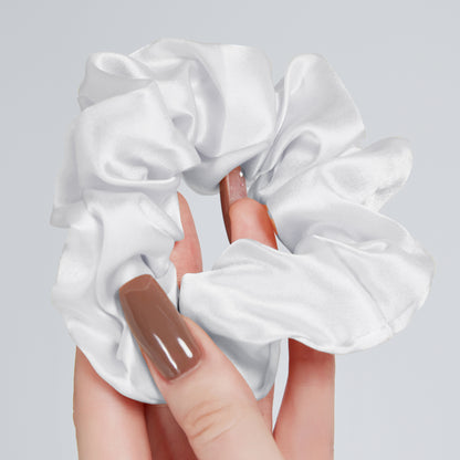 Silk Scrunchie Bridal White