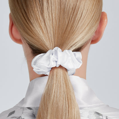 Silk Scrunchie Bridal White