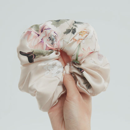 Silk Scrunchie – Oversize | Fleur Japonaise Pink