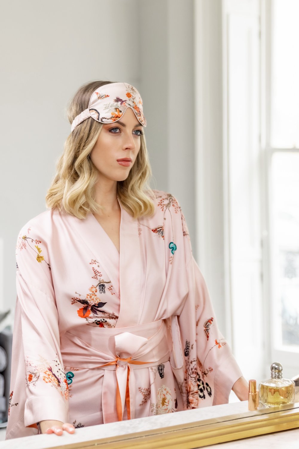 Silk Kimono Dressing Gown | Blush Pink kimono from Helen Loveday for 285