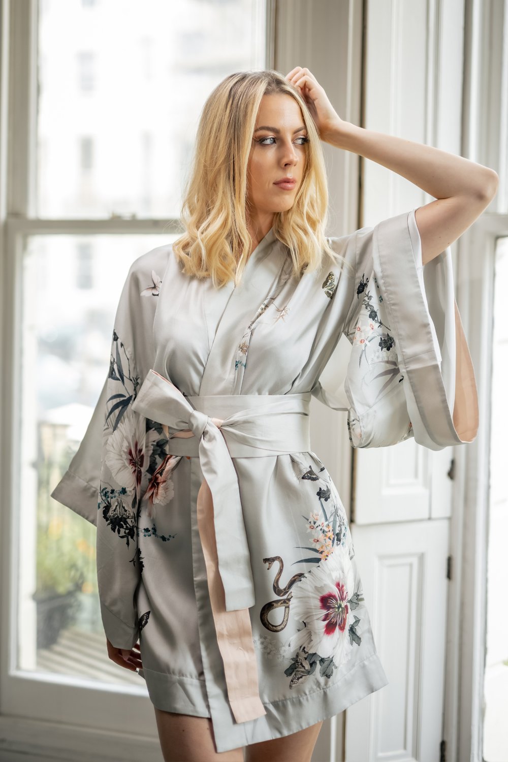 Pure Silk Kimono | Luxury Garde | Mint | helenloveday Dressing Helen – Gown Loveday 