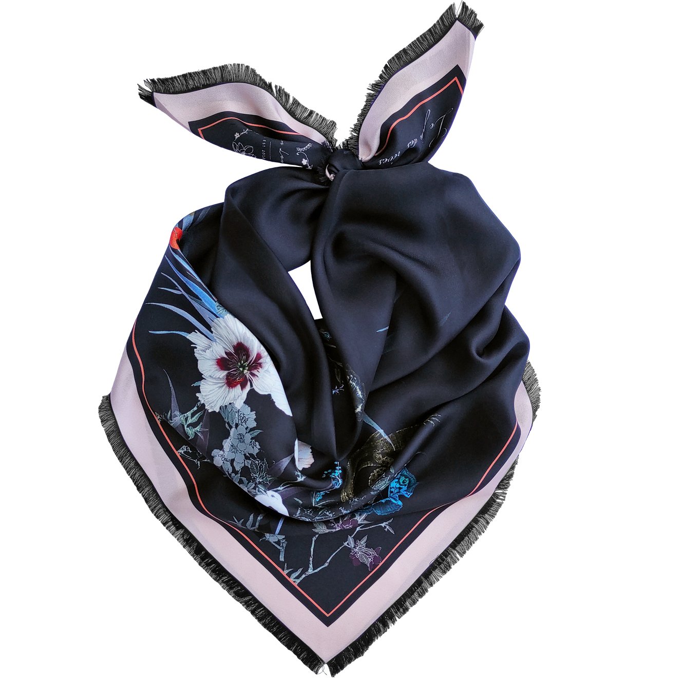 Silk Scarf | Black | Garden of Dreams Oversize silk modal scarf from Helen Loveday for 65