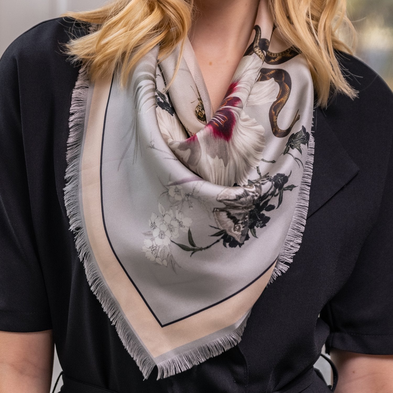 Silk Scarf | Ombre | Garden of Dreams Oversize silk modal scarf from Helen Loveday for 65
